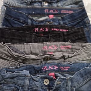 Size 10 GIRLS JEANS 5-CHILDRENS PLACE 1-WALMART 1-AEROPOSTALE 1-OLD NAVY 1-MSC